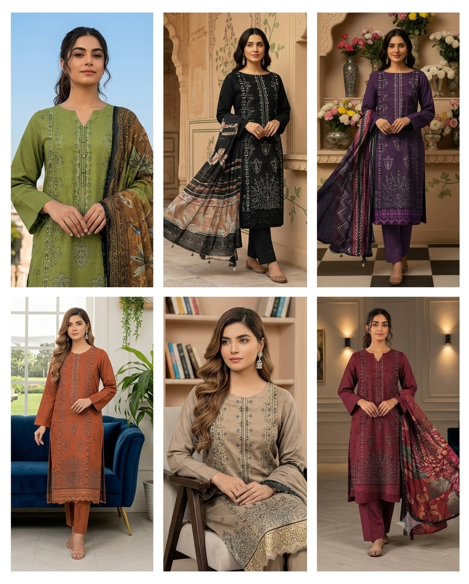 Embroidery 3pc suit