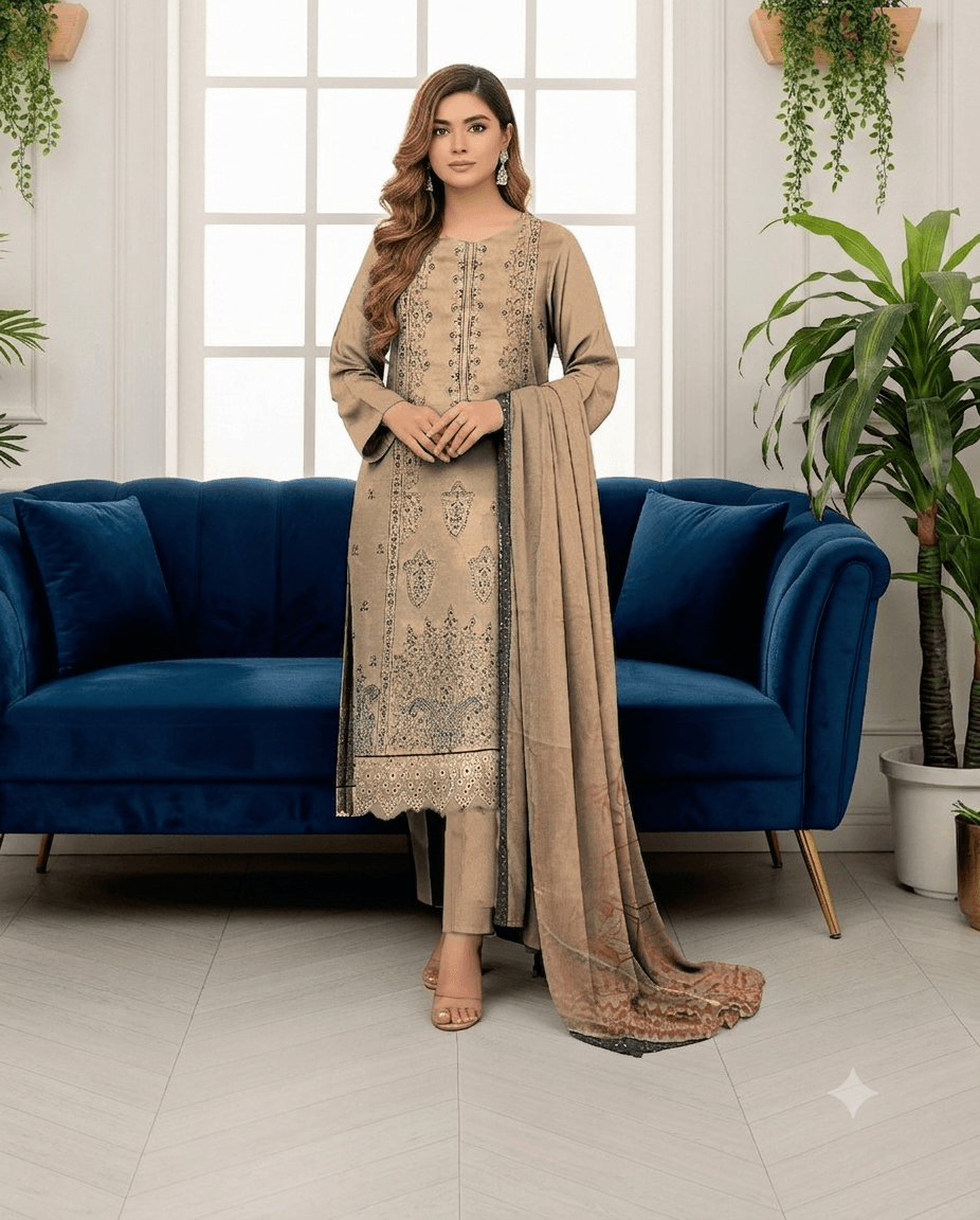 Embroidery 3pc suit-999 - RIVAJ