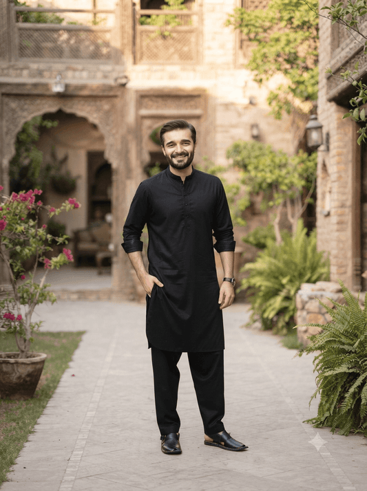 BLACK SHALWAR KAMEEZ - RIVAJ