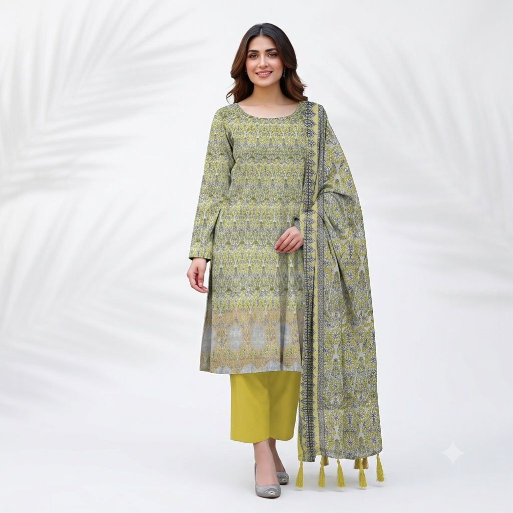 Lawn Daman Embroidery 3pc-996