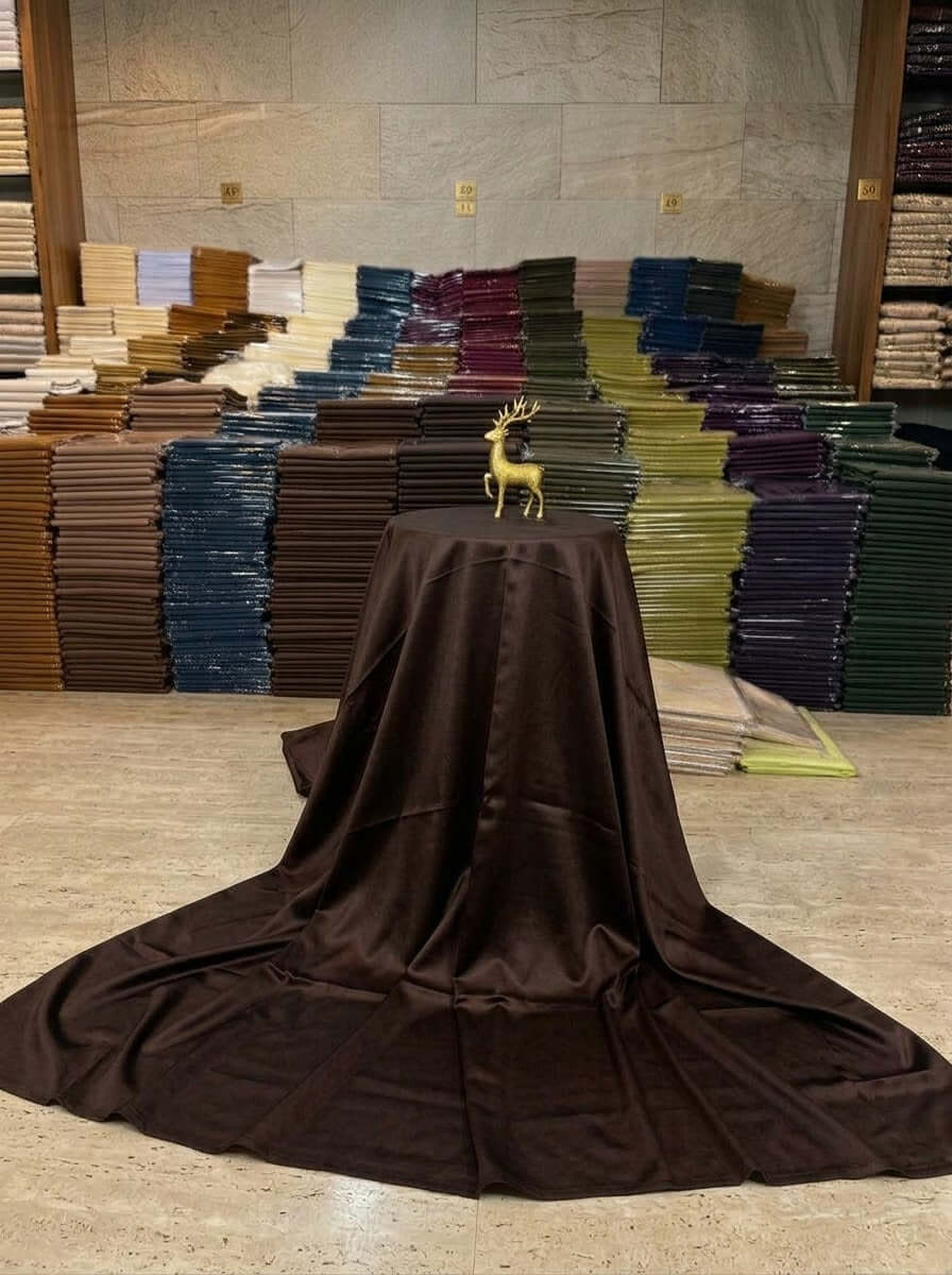 Dark Brown Matte Finish Unstitched Suit