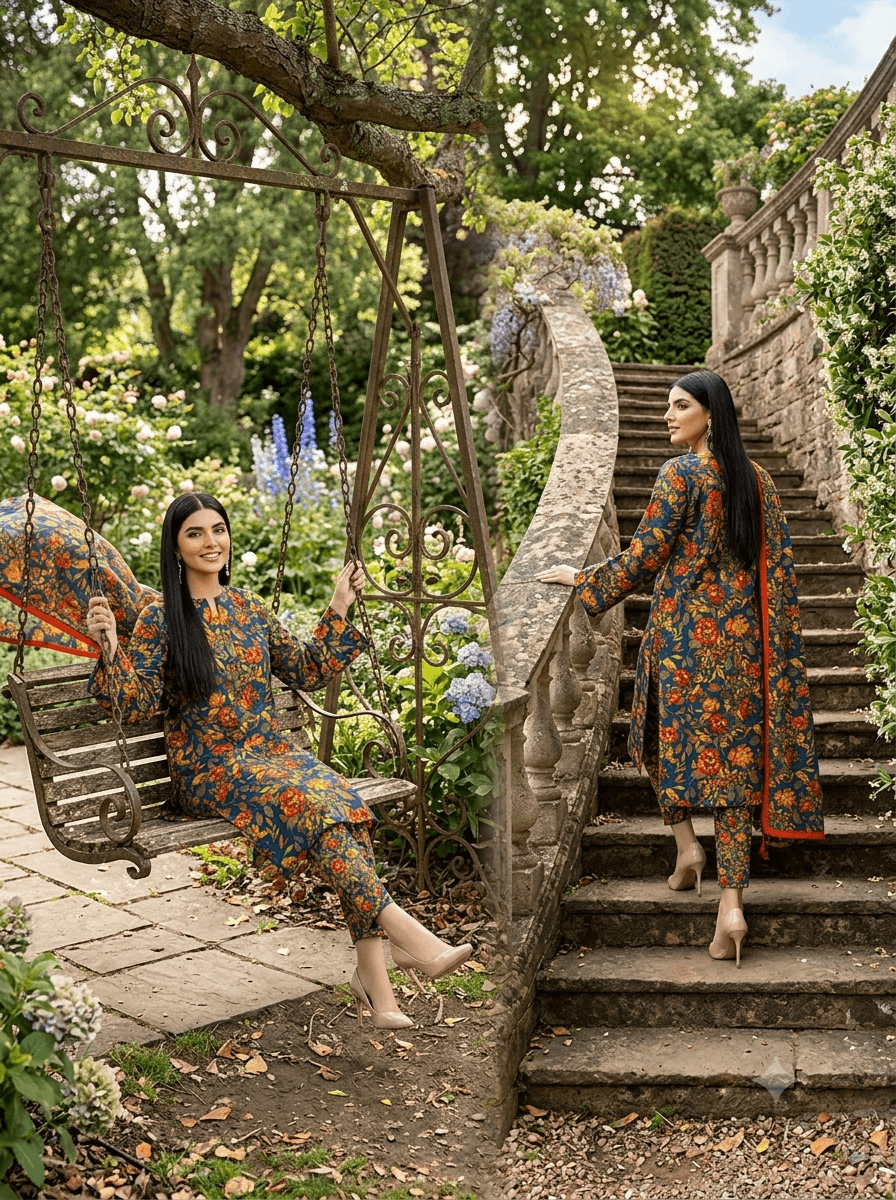 Printed lawn 3pc-997 - RIVAJ