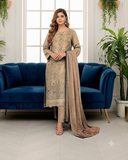 Embroidery 3pc suit-999 - RIVAJ