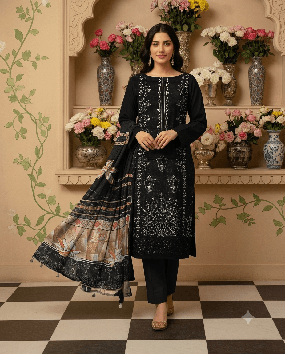 Embroidery 3pc suit-999 - RIVAJ