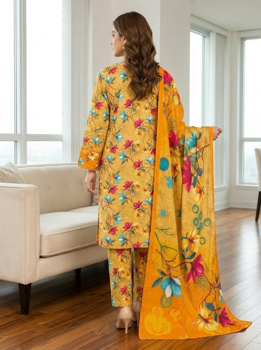 Classy Linen Printed 3-Piece