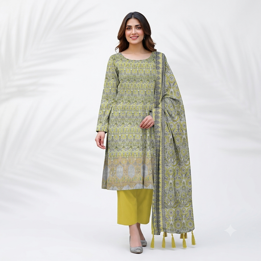 Lawn Daman Embroidery 3pc-996