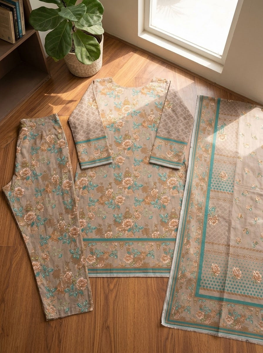 Classy Linen Printed 3-Piece