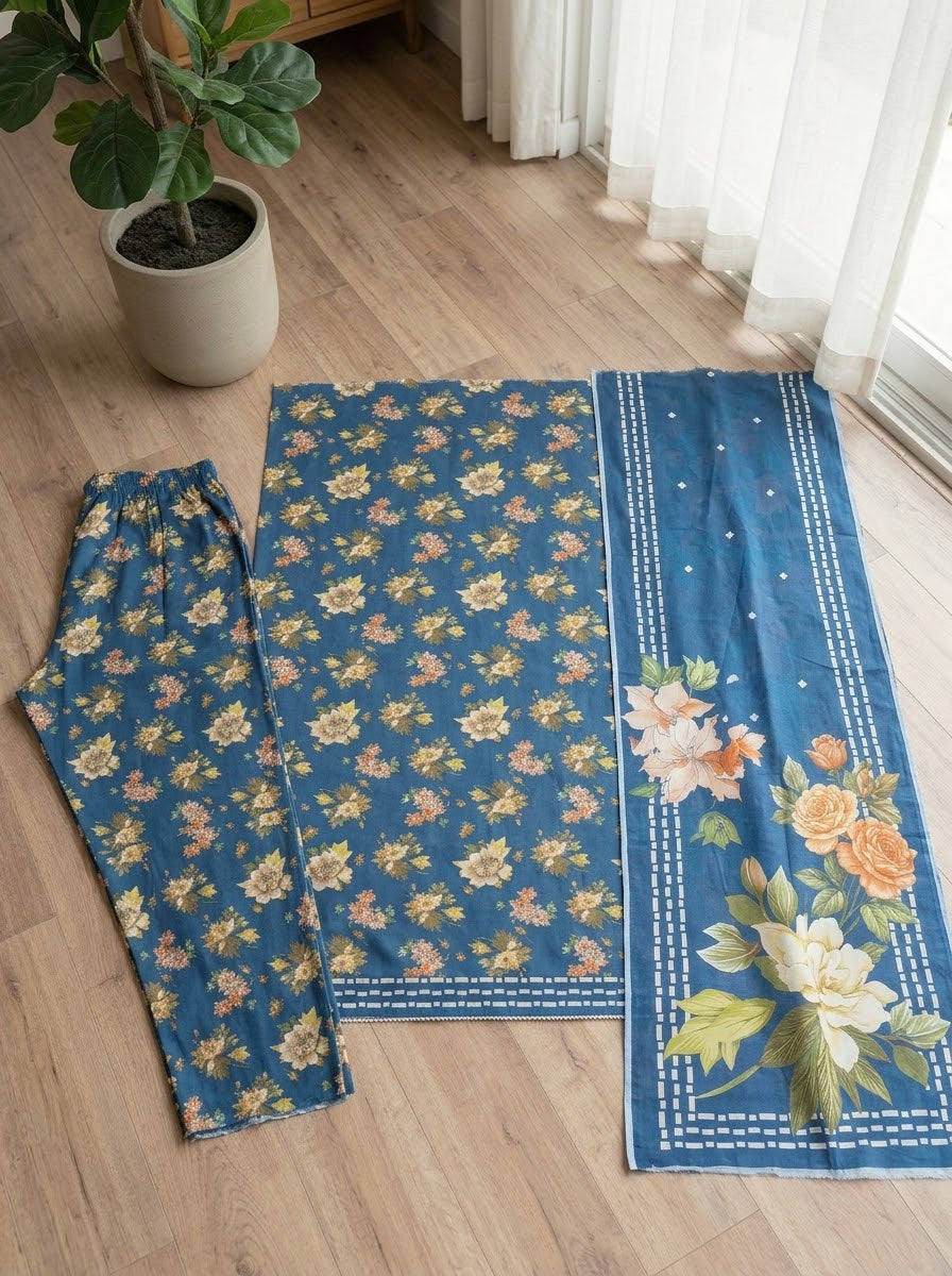 Classy Linen Printed 3-Piece