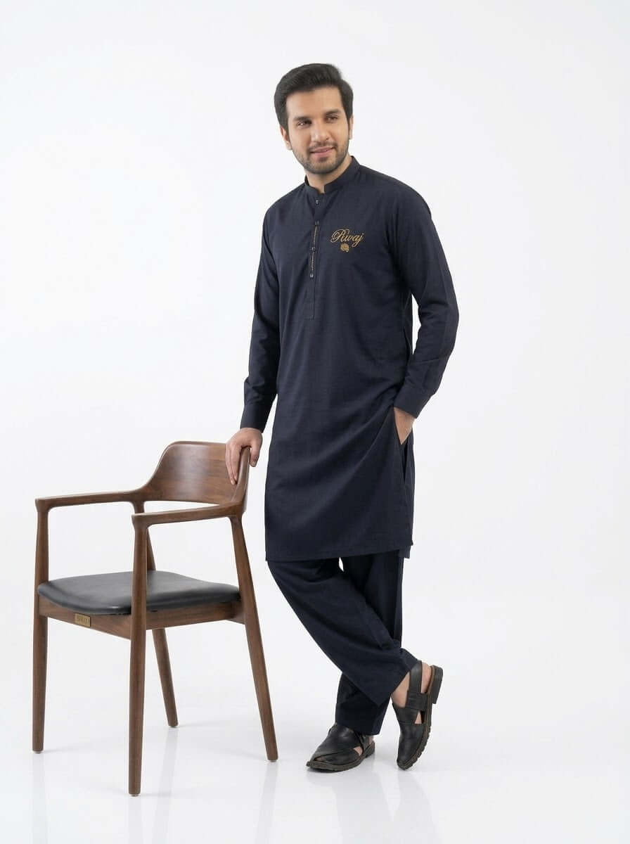 Dark Navy Blue Unstitched Suit
