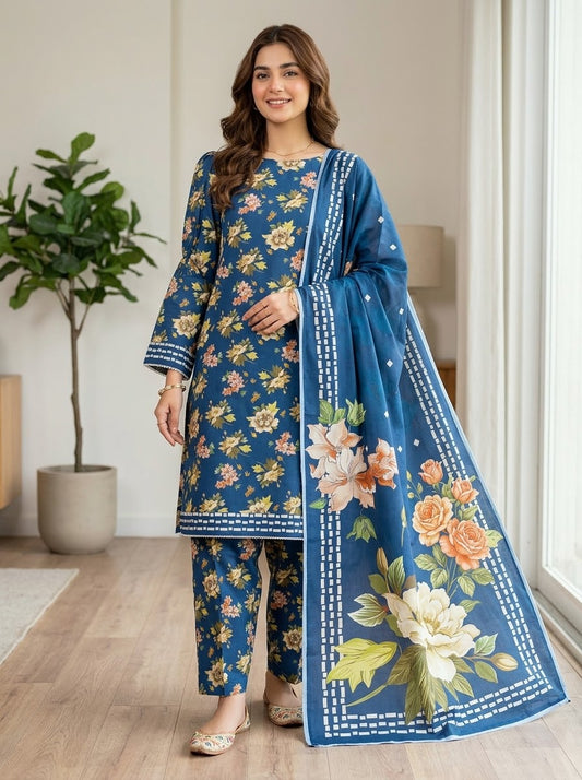 Classy Linen Printed 3-Piece