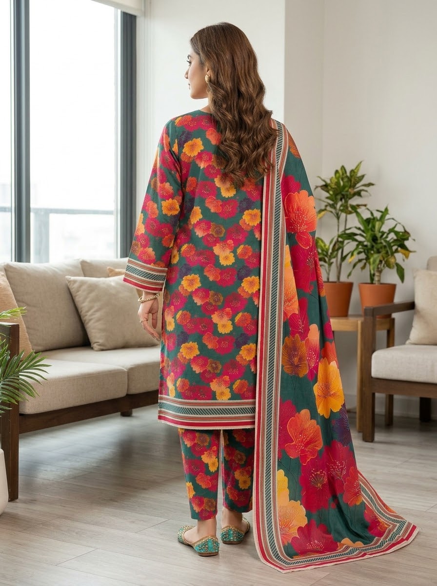 Classy Linen Printed 3-Piece