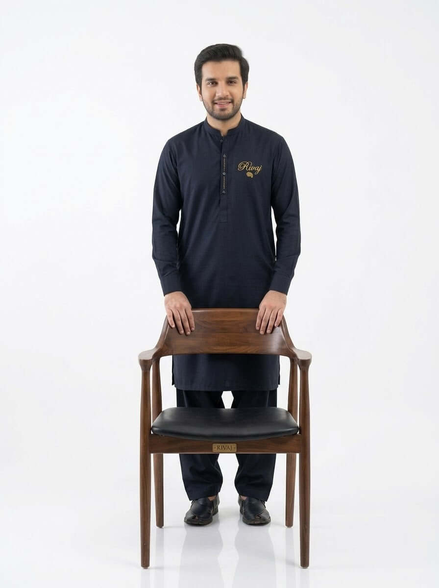 Dark Navy Blue Unstitched Suit