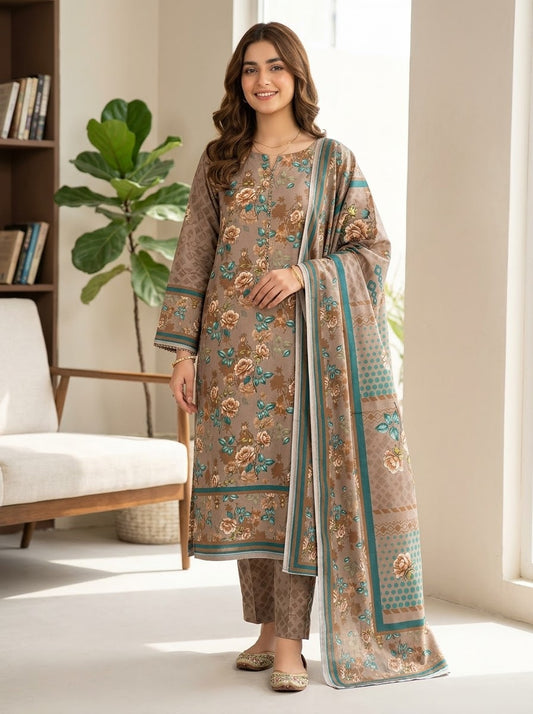 Classy Linen Printed 3-Piece