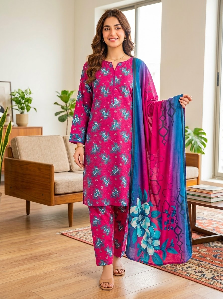 Classy Linen Printed 3-Piece