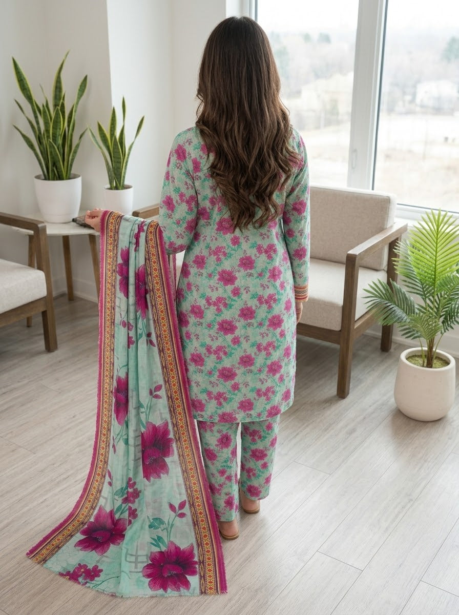 Classy Linen Printed 3-Piece